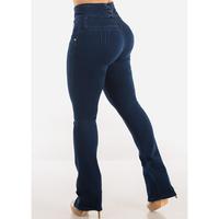 MX JEANS Butt Lift Thick Waist Dark Bootcut Jeans