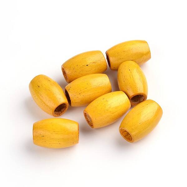 Dyed Barrel Natural Wood Beads