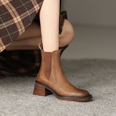 CHIKO Primavera Square Toe Block Heels Ankle Boots