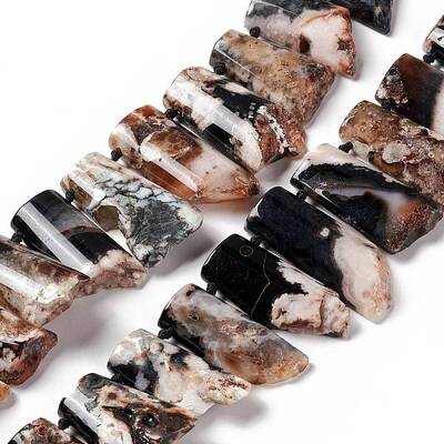 Natural Black Cherry Blossom Agate Beads Strands