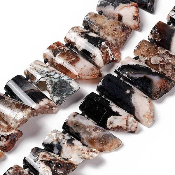 Natural Black Cherry Blossom Agate Beads Strands