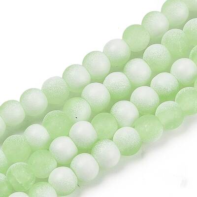 Frosted Crackle Glass Beads Strands