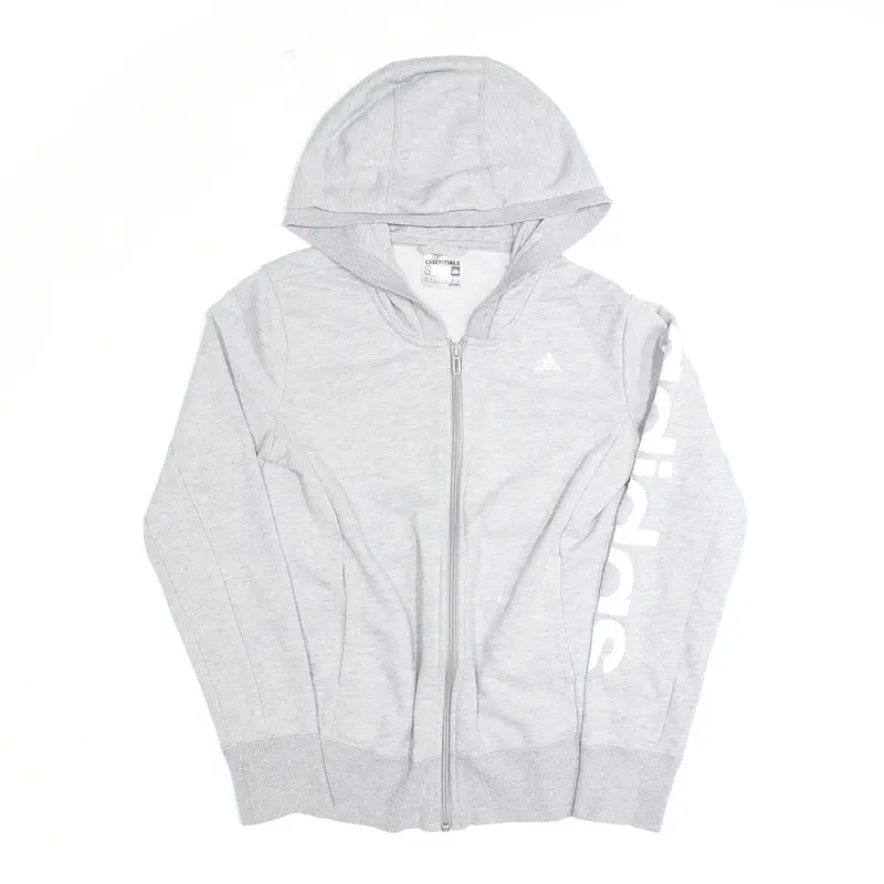 ADIDAS Grey Full Zip Hoodie Womens S