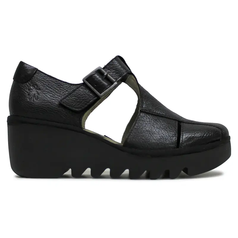 Fly London BURI481FLY Mousse Leather Women's Comfort Shoes - Black - Size:US 9-9.5 Women