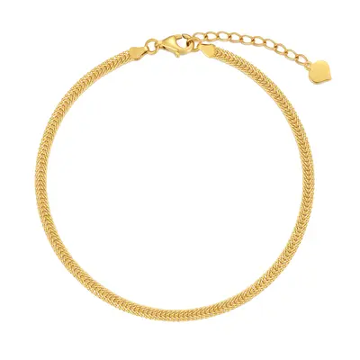 18K Gold Single Chain Anklet