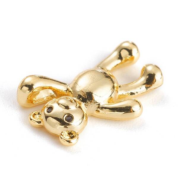 Brass Micro Pave Black Cubic Zirconia Pendants