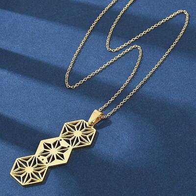 Hexagon 304 Stainless Steel Cable Chain Pendant Necklaces for Women