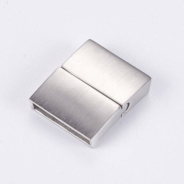 Tarnish Resistant 304 Stainless Steel Magnetic Clasps with Glue-in Ends