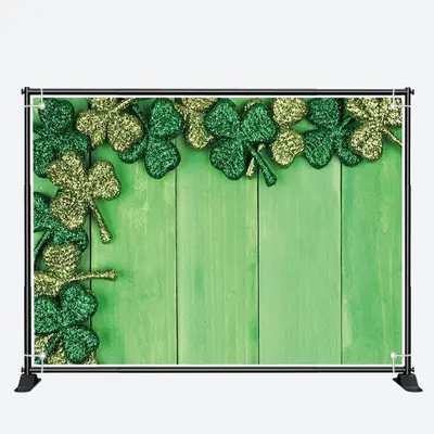 Green Board Knitted Clovers St Patricks Day Backdrop - Aperturee