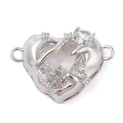 Brass Pave Glass Connector Charms