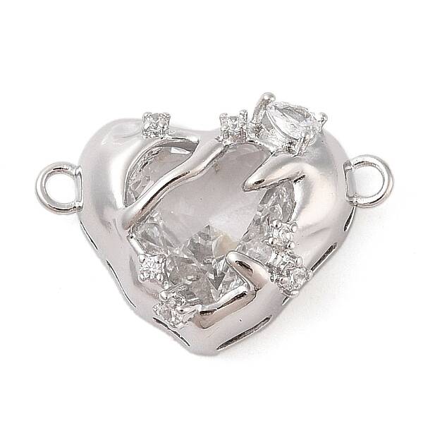 Brass Pave Glass Connector Charms