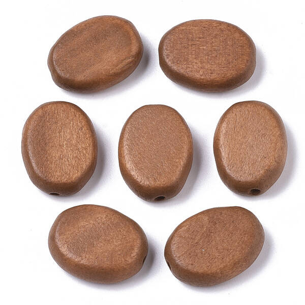 Painted Natural Wood Beads
