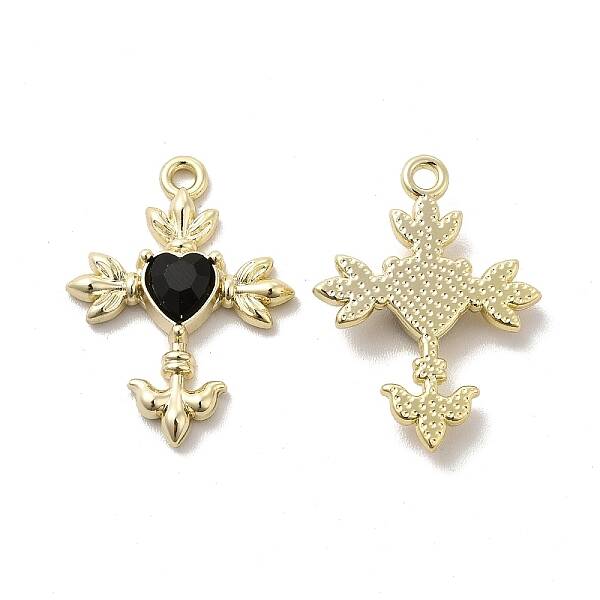 Glass Heart Cross Pendants