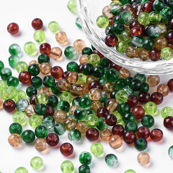 Baking Painted Crackle Glass Beads
