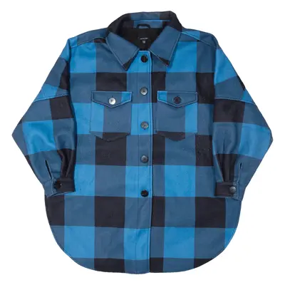 WHO WHAT WEAR 1/2 Sleeve Lumberjack Jacket Blue Check Womens XL