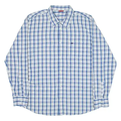 LEVI'S Mens Shirt Blue Check Long Sleeve XL