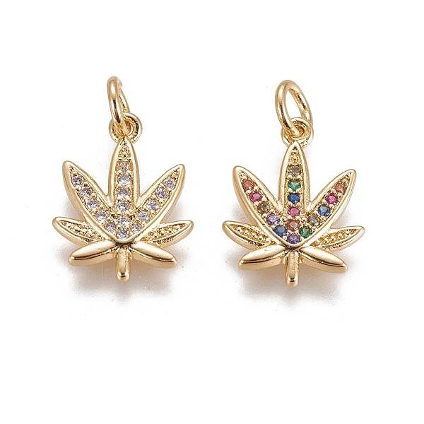Brass Micro Pave Cubic Zirconia Charms