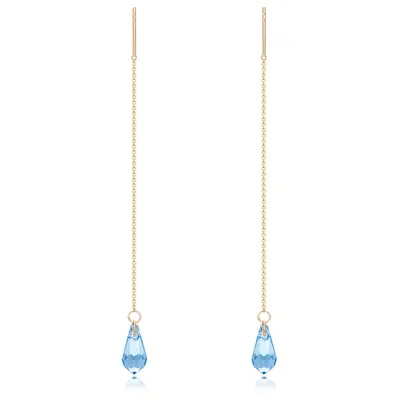 14K Gold Crystal Drop Earrings