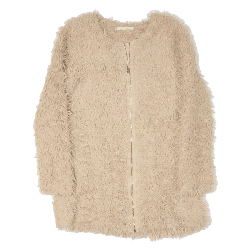 BLU DEL SE Faux Fur Jacket Beige 90s Womens M