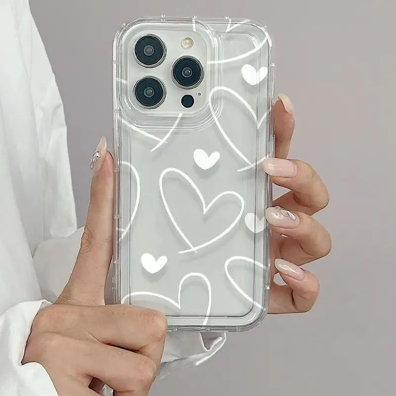 Heart Pattern Phone Case, Drop Protection Phone Cover, Shockproof Phone Cases for iPhone 6 6s 7 8 Plus X XR XS Max 12 13 Min...