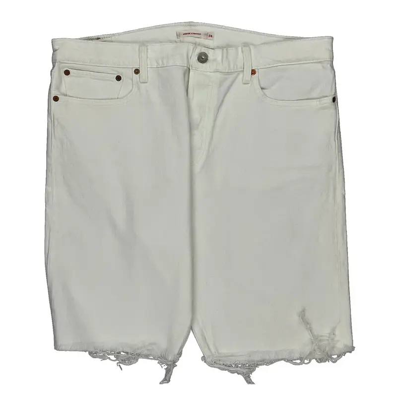 Levis Denim Shorts - 37W UK 20 White Cotton