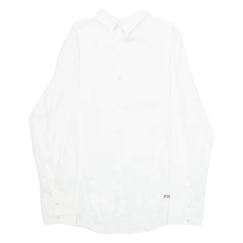 NAPAPIJRI Womens Plain Shirt White Long Sleeve XL