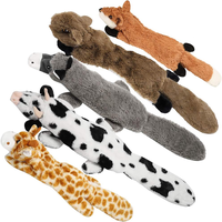 Nocciola 5 PCS Jungle Series Crinkle Dog Toys, No Stuffing Squeaky Dog Toys with Double Layer Reinforced Fabric,Christmas gif...