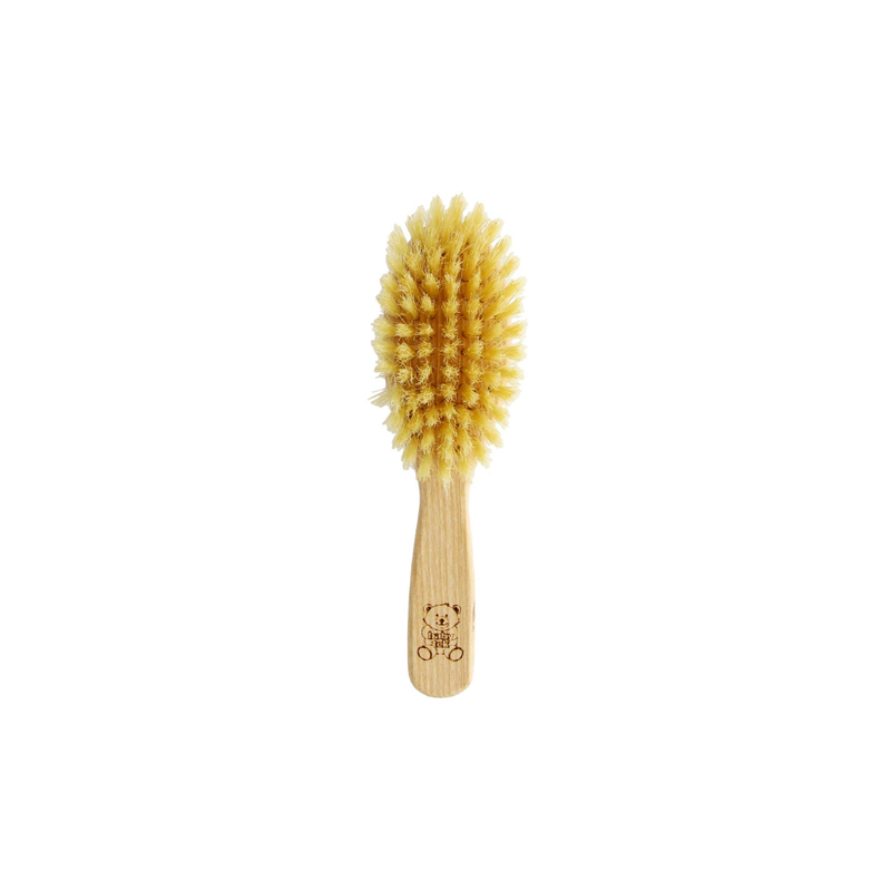 Tek - Wooden Hair Brush with Nylon Bristles | From Age 0–2 – Ideal for Cradle Cap Removal