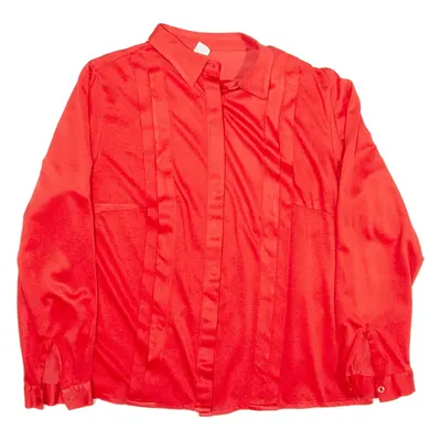 MD Plain Shirt Red Long Sleeve Womens L