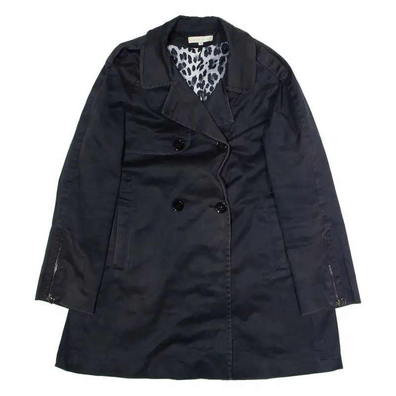 SANDRO Womens Trench Coat Blue UK 12