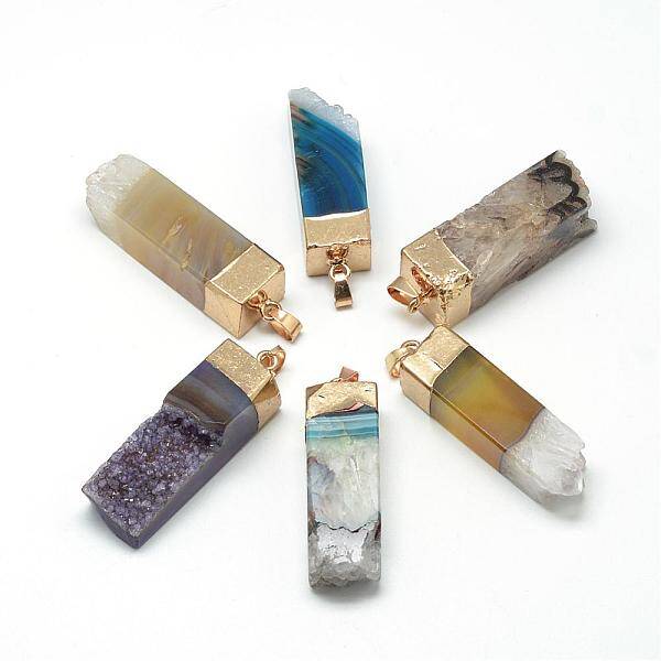 Natural Druzy Agate Pendants