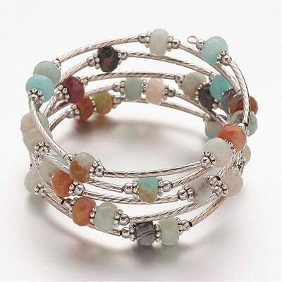 Natural Amazonite Wrap Bracelets