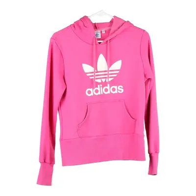 Age 14-16 Adidas Spellout Hoodie - Large Pink Cotton Blend