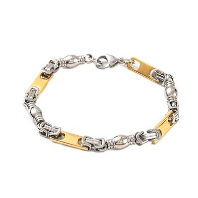 201 Stainless Steel Barrel Byzantine Chain Bracelets