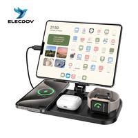 Wireless Charging Station, Wired Charger for iPad, 4 in 1 Charging Stand Multiple Devices for Apple - iPhone 15 14 Pro Max 13...