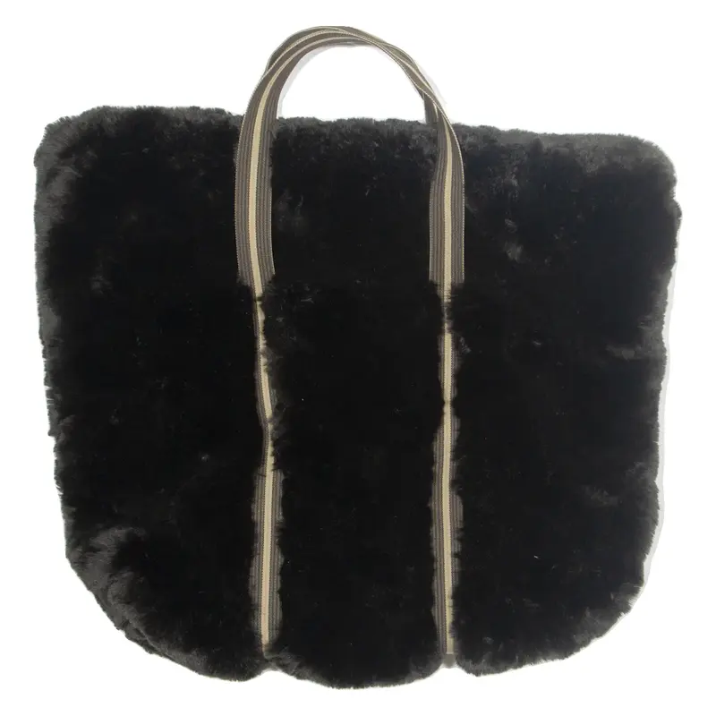 Teddy Fleece Womens Shoulder Bag Black