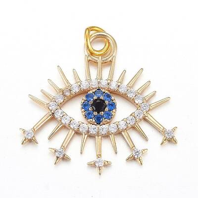 Brass Micro Pave Cubic Zirconia Pendants