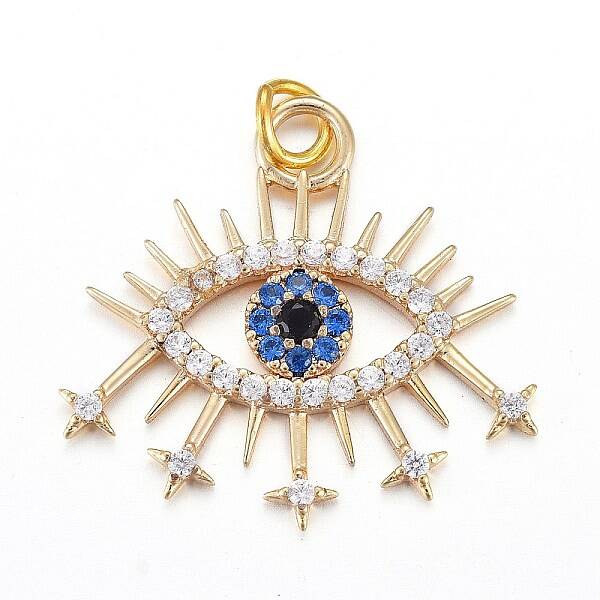 Brass Micro Pave Cubic Zirconia Pendants