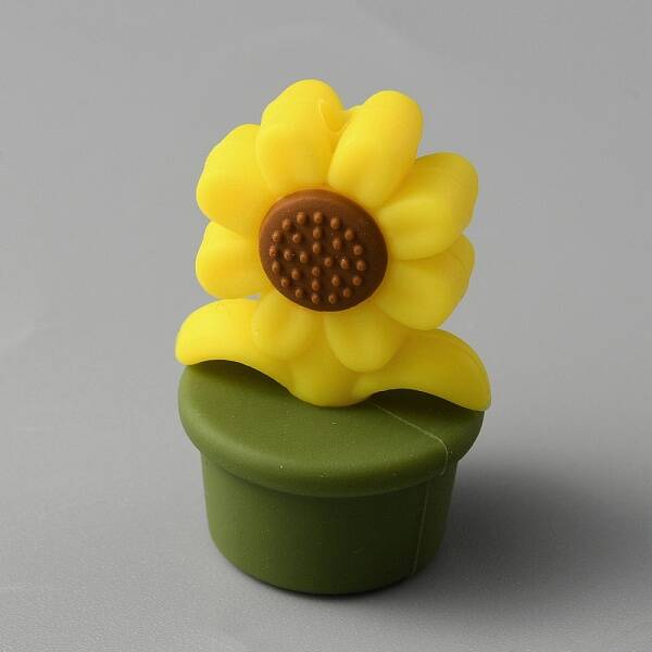 Sunflower Pot Food Grade Eco-Friendly Silicone Beads