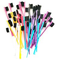 Random Color Edge Brush Comb 2 in 1 Double Sided Edge Control Brush For Hair Salon Hair Comb Brushes Beauty Tools Bling4