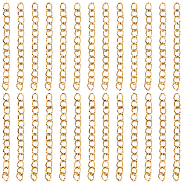 100Pcs Ion Plating(IP) 304 Stainless Steel Chain Extender