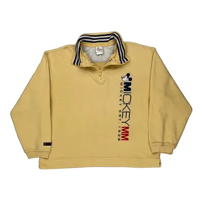 Mickey Mouse Disney 1/4 Zip - Medium Beige Cotton Blend