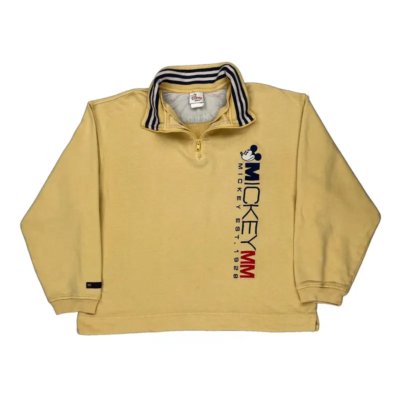 Mickey Mouse Disney 1/4 Zip - Medium Beige Cotton Blend