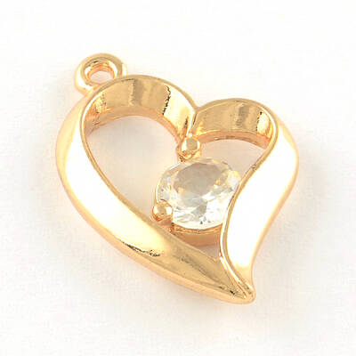Heart Alloy Cubic Zirconia Pendants