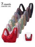Plus Size Women's Tie Dye Print Front Zipper Wireless Push Up Bra, Casual Comfortable Breathable Backless Bra for Daily Wear,...