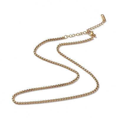 Ion Plating(IP) 304 Stainless Steel Box Chain Necklace for Men Women