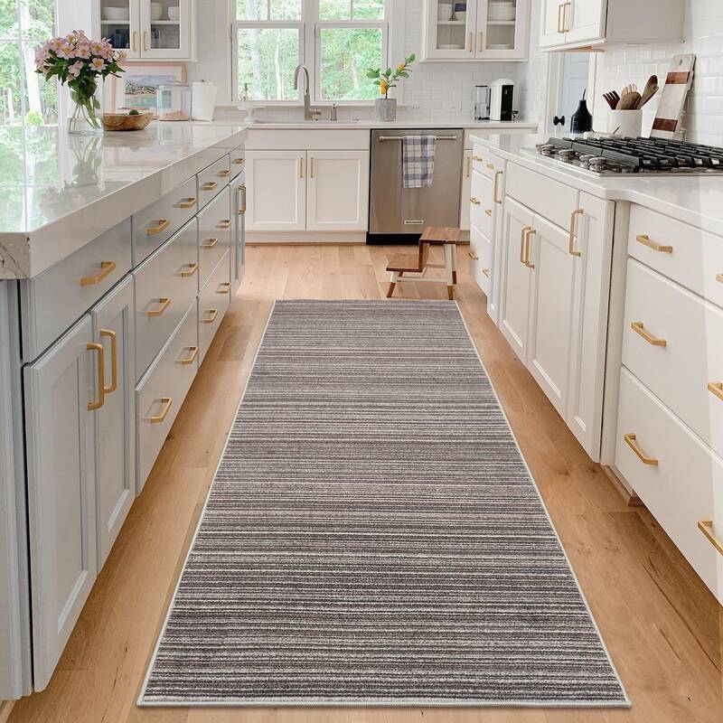 Garvee 2x6 Kitchen Rug Washable Non Slip Stain Resistant Polyester TPR Backing Soft Low Pile Hallway Runner