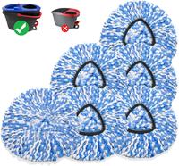 （2-TANK SYSTEM）6-Pack Microfiber Spin Mop Heads Replacement for O-Ceda RinseClean 2 Tank System - 4.33in Core, Easy to In...