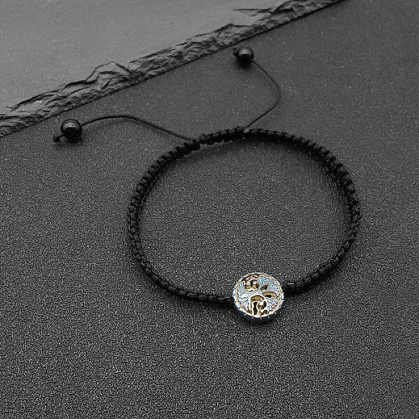 Alloy Tree of Life Bead Braided Bead Bracelets