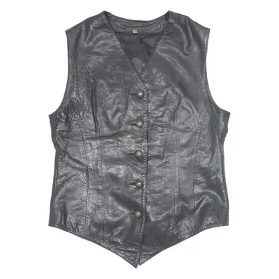 KELLY COLLECTION Biker Leather Gilet Black Womens M